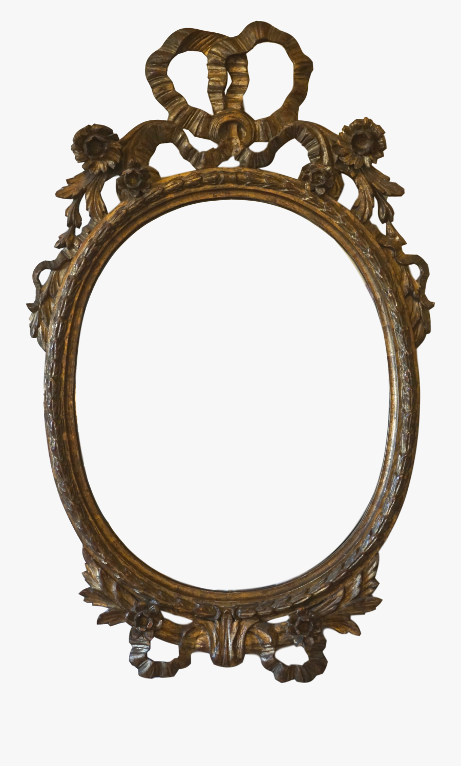 Image Transparent Antique Hand Carved Italian Bow Oval - Old Mirror Transparent, Transparent Clipart