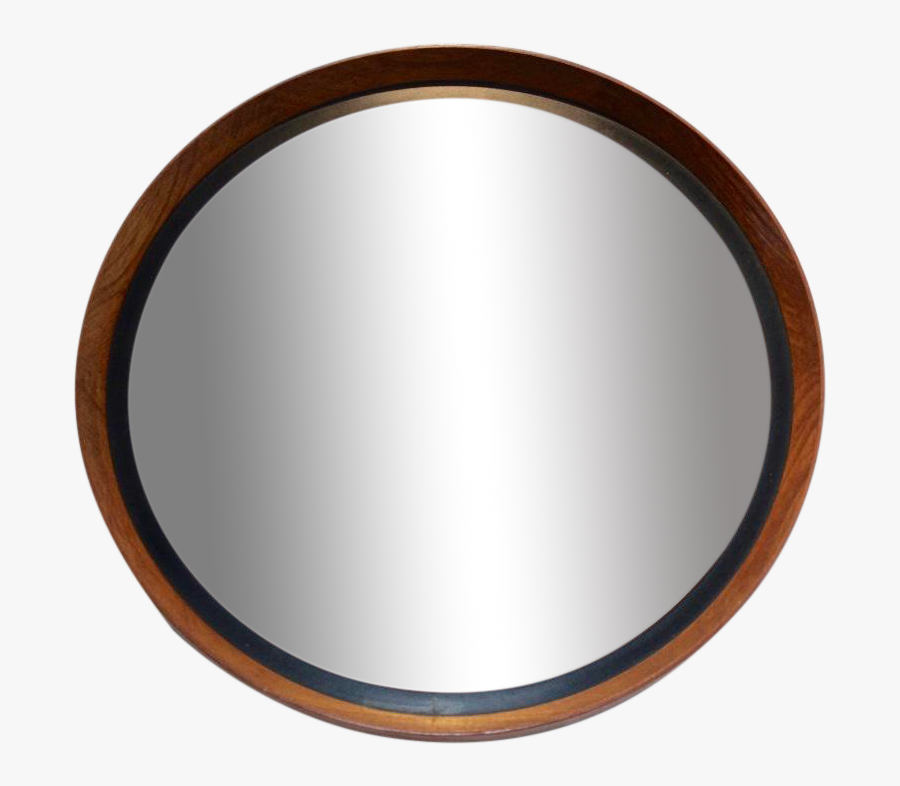 Sophisticated Uno & Östen Kristiansson Teak Mirror - Circle, Transparent Clipart