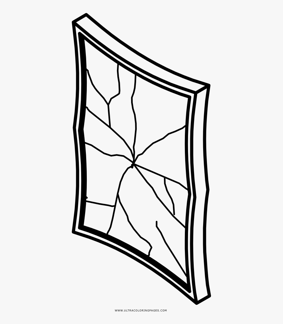Broken Mirror Coloring Page - Como Desenhar Um Espelho Quebrado, Transparent Clipart