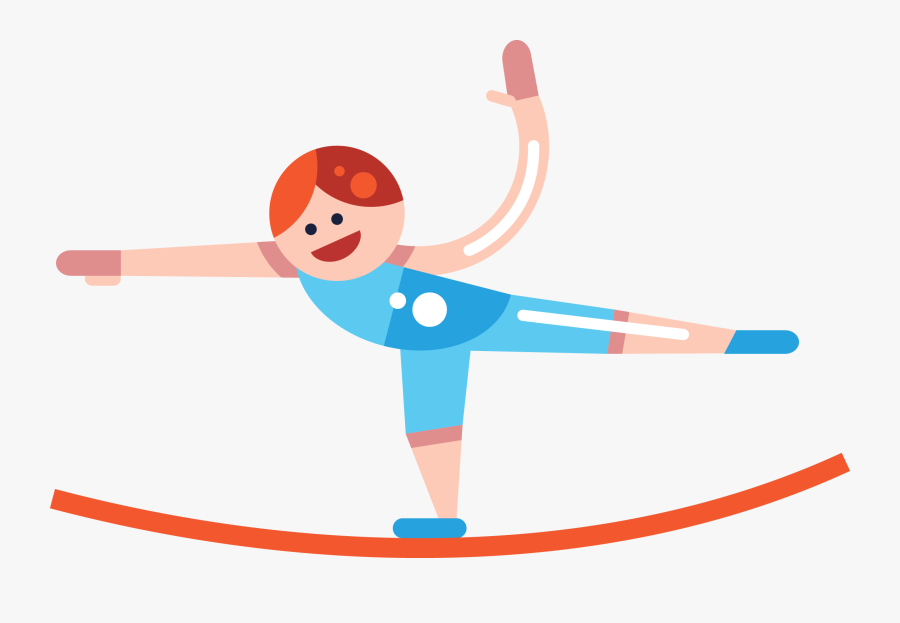 Picture Freeuse Library Cartoon Walking Creative Transprent - Tightrope Walking, Transparent Clipart