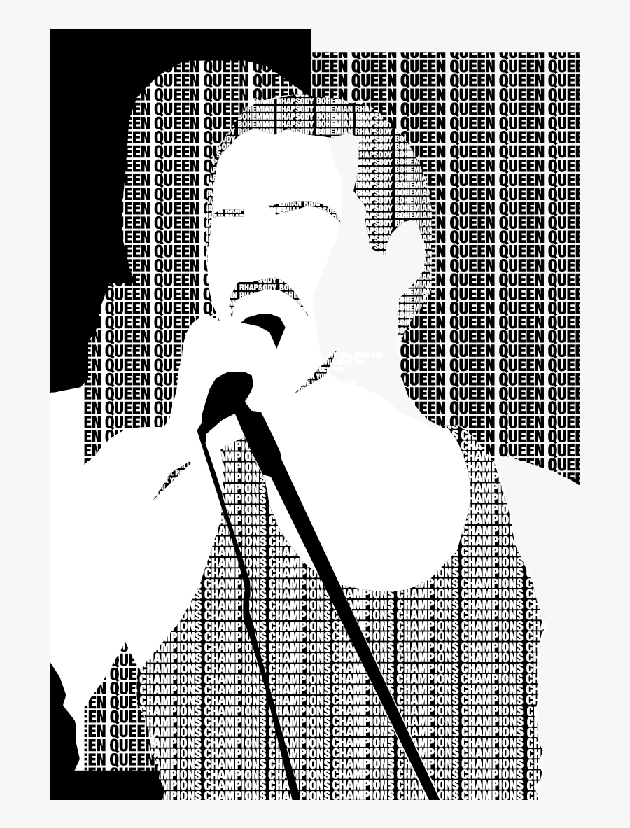 Pop Art Freddie Mercury Black And White, Transparent Clipart