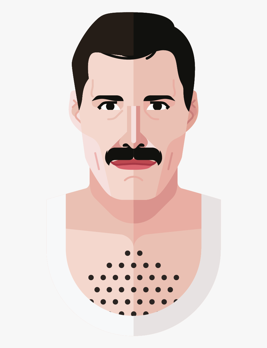 Freddie Mercury Head Cartoon, Transparent Clipart