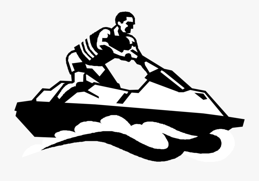 Transparent Water Skis Clipart - Jet Ski Png Black, Transparent Clipart