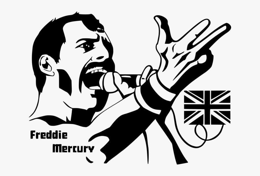 Sticker Mural - Freddie Mercury - Freddie Mercury Wall Sticker, Transparent Clipart