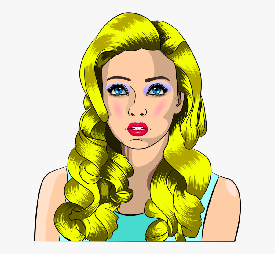 Wig,hairstyle,art - Pop Art Girl Long Hair, Transparent Clipart