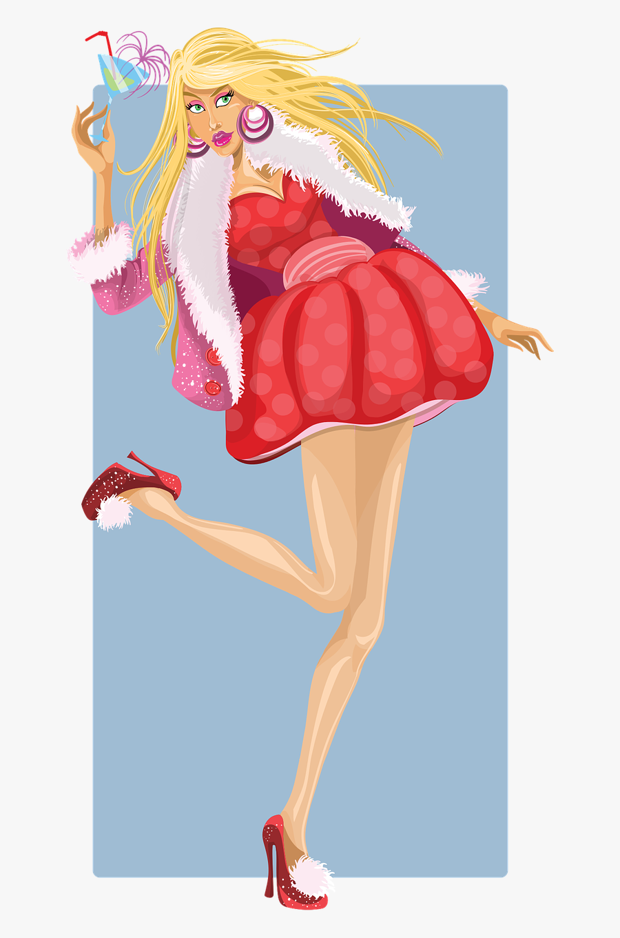 Blonde Young Girl - Blonde Party Girl Clipart, Transparent Clipart