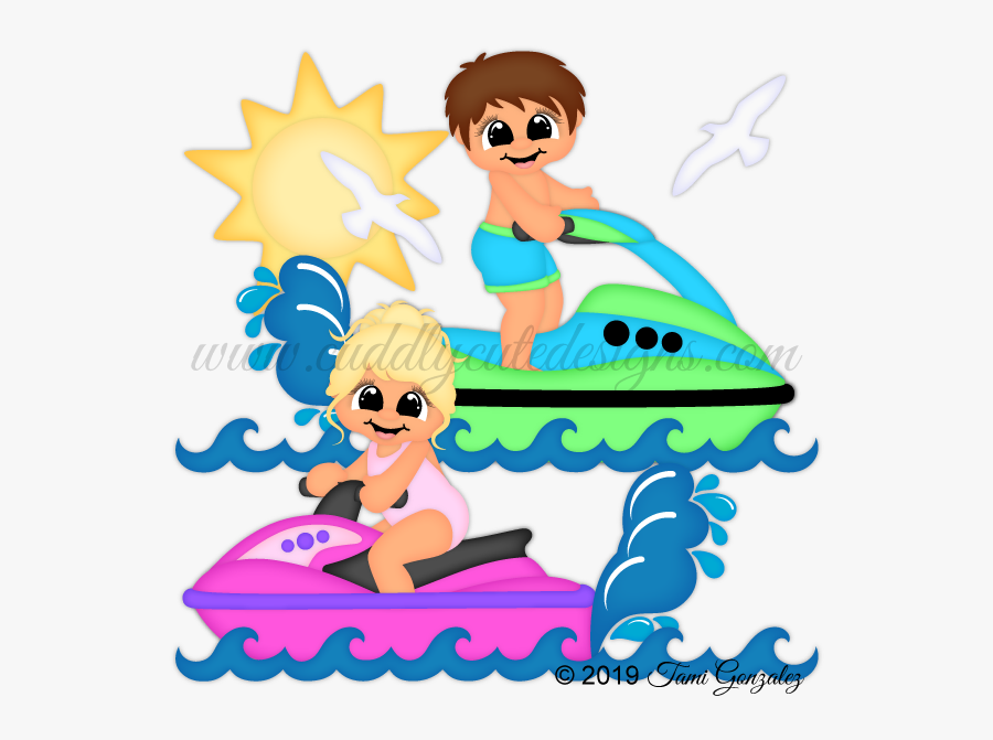 Jet Ski Cuties, Transparent Clipart