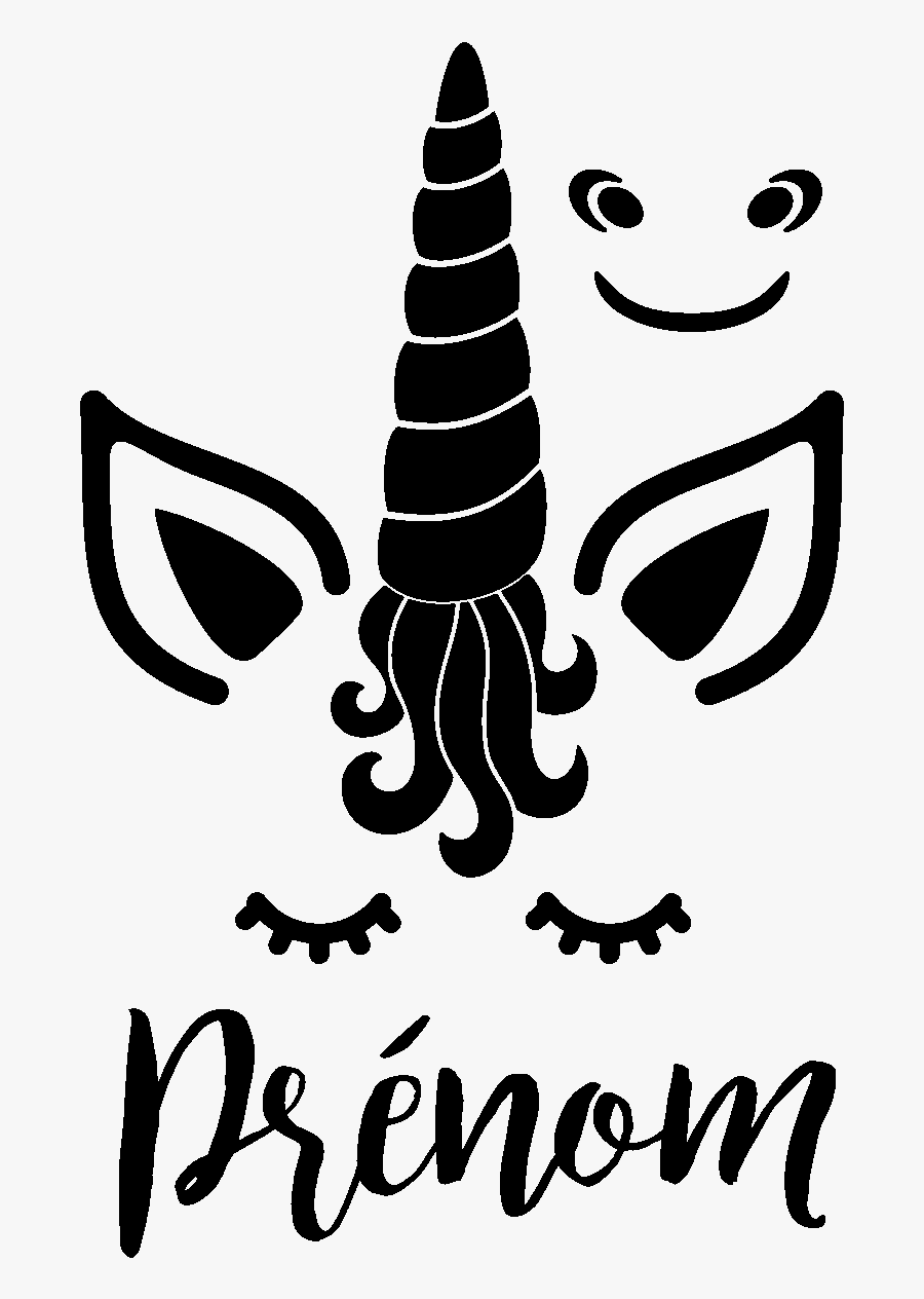 Sticker Prenom Personnalise Licorne Design Ambiance - 100 Magical Days Silhouette, Transparent Clipart
