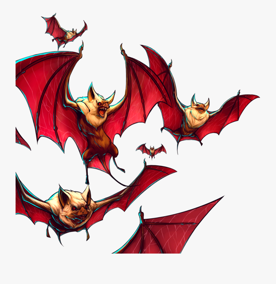 Bat Swarm, Transparent Clipart