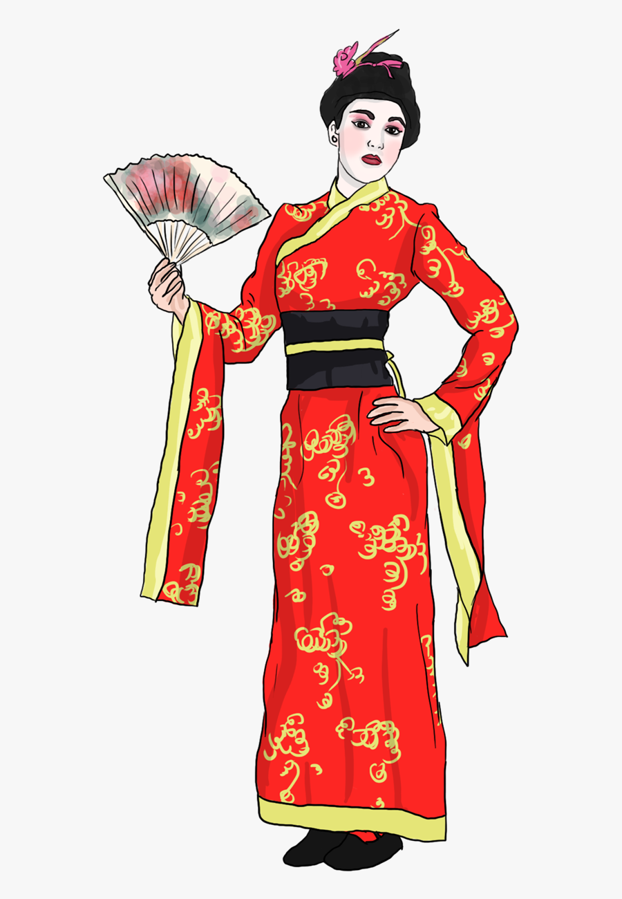 Free Japanese Clipart Image - Geisha Halloween Costume, Transparent Clipart