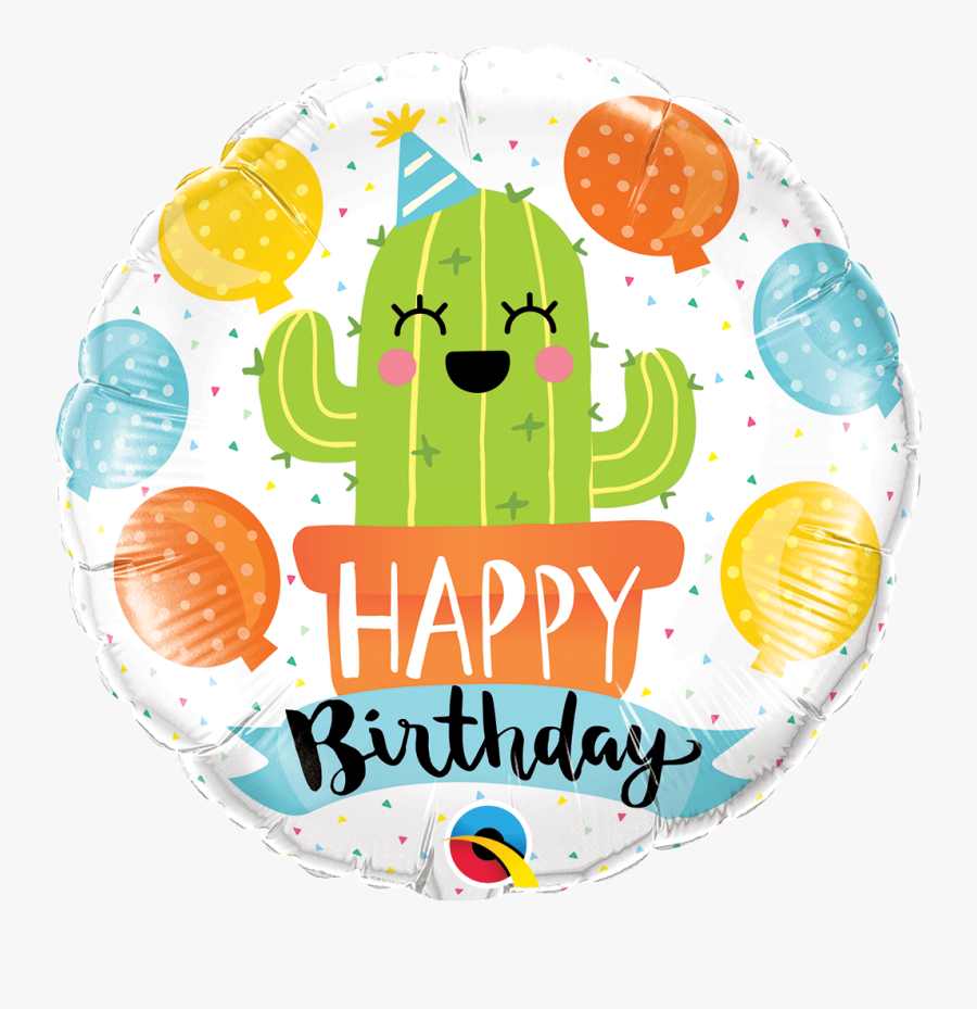 Birthday Party Cactus Foil Balloon - Happy Birthday With Cactus, Transparent Clipart