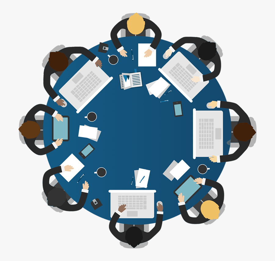 Meeting Book - Round Table Business Meeting, Transparent Clipart
