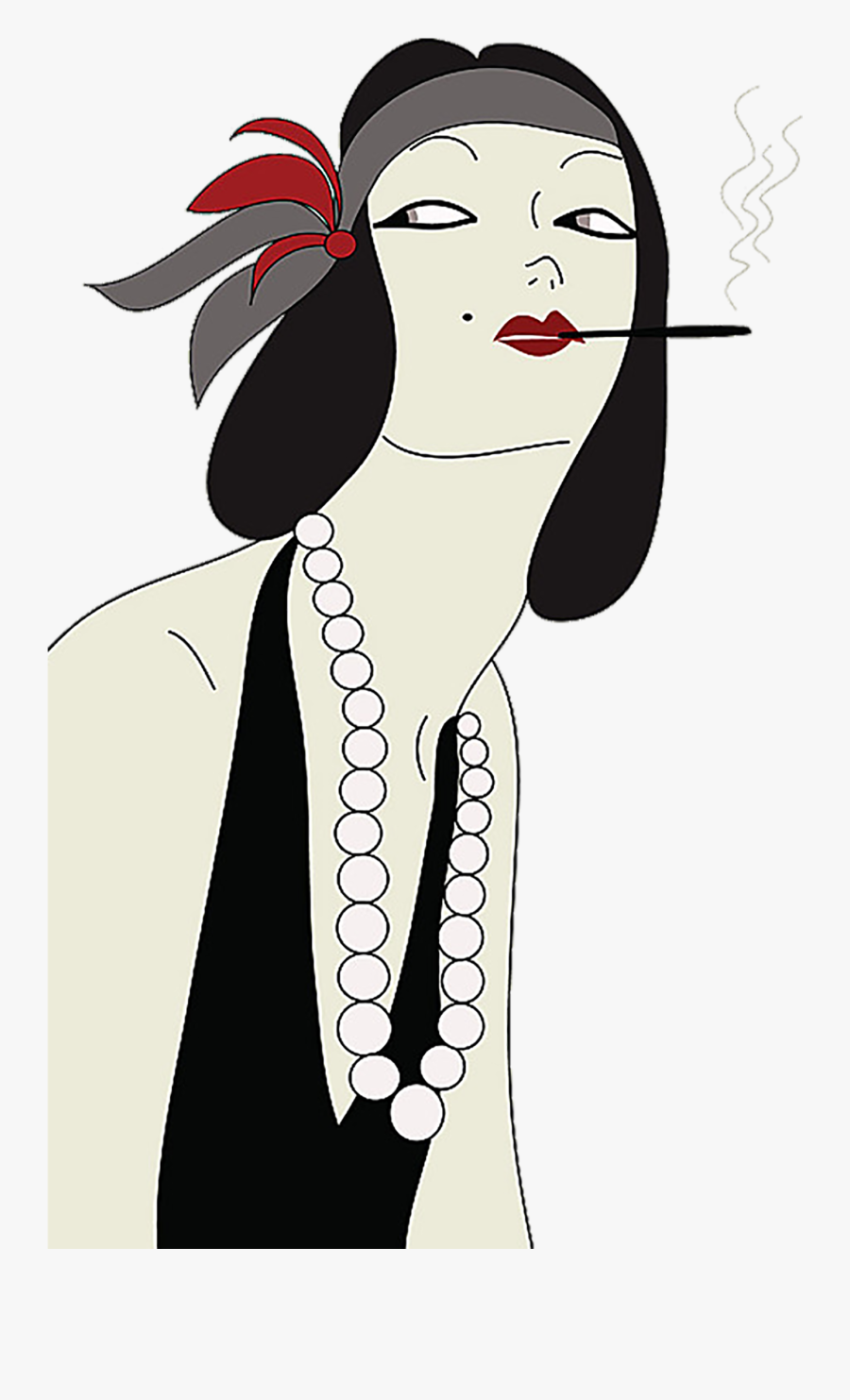 1920s 1930s Vintage Clothing Flapper Fashion - Woman 1920's Clipart, Transparent Clipart