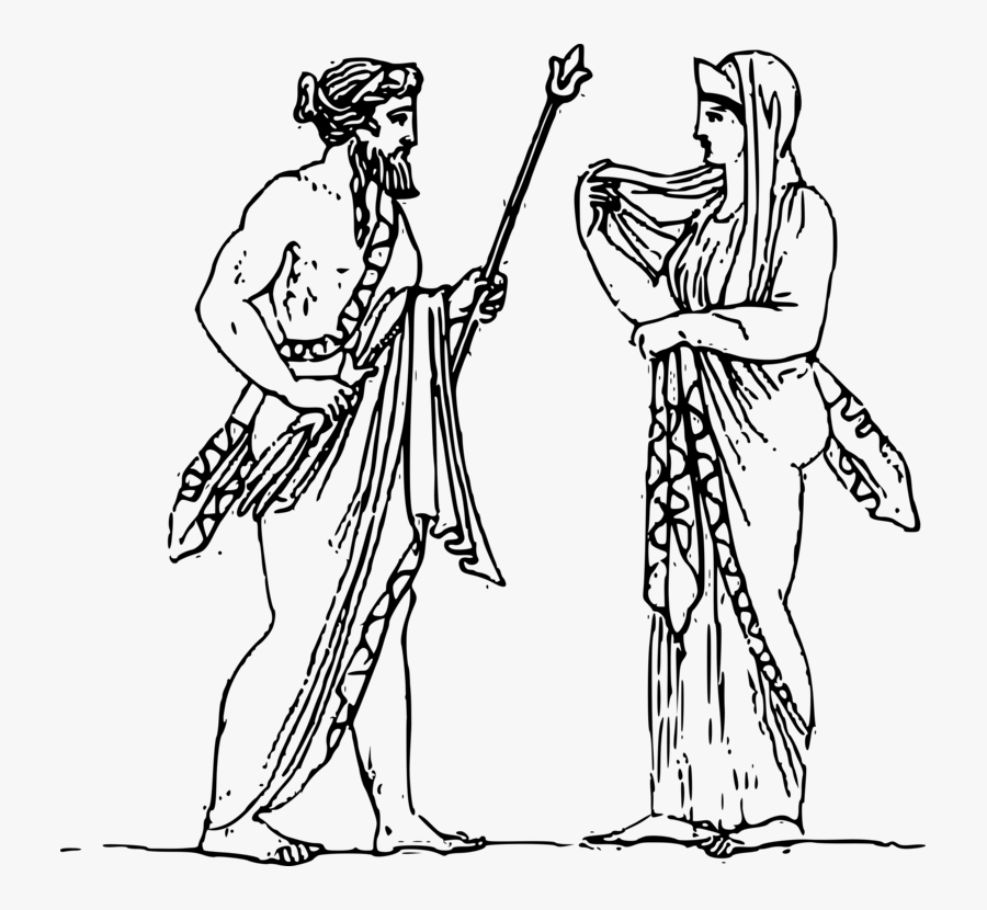 Art,shoe,human - Zeus And Hera Drawing, Transparent Clipart