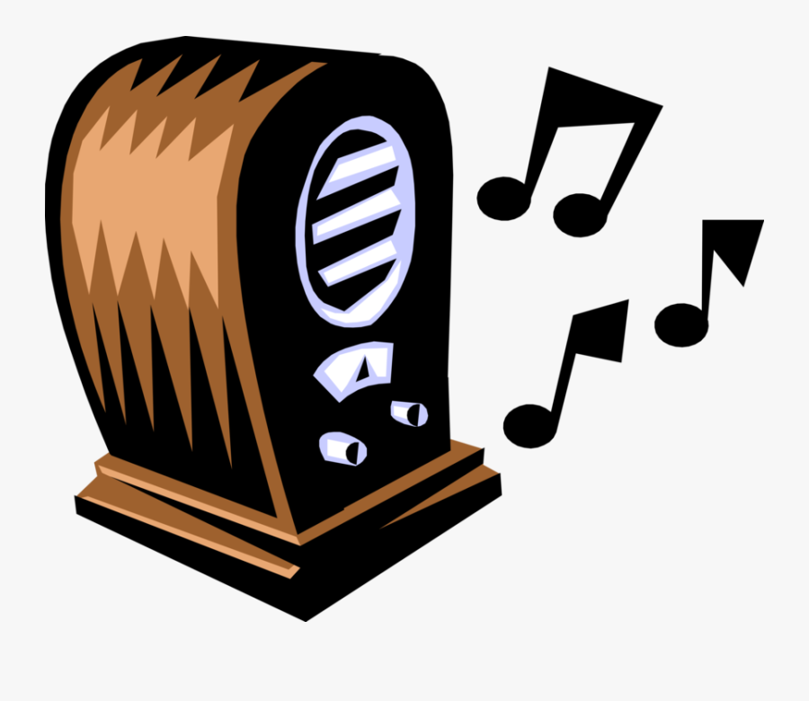 Vector Illustration Of Vintage Radio For Receiving - Radio In The 1920s Cartoon, Transparent Clipart