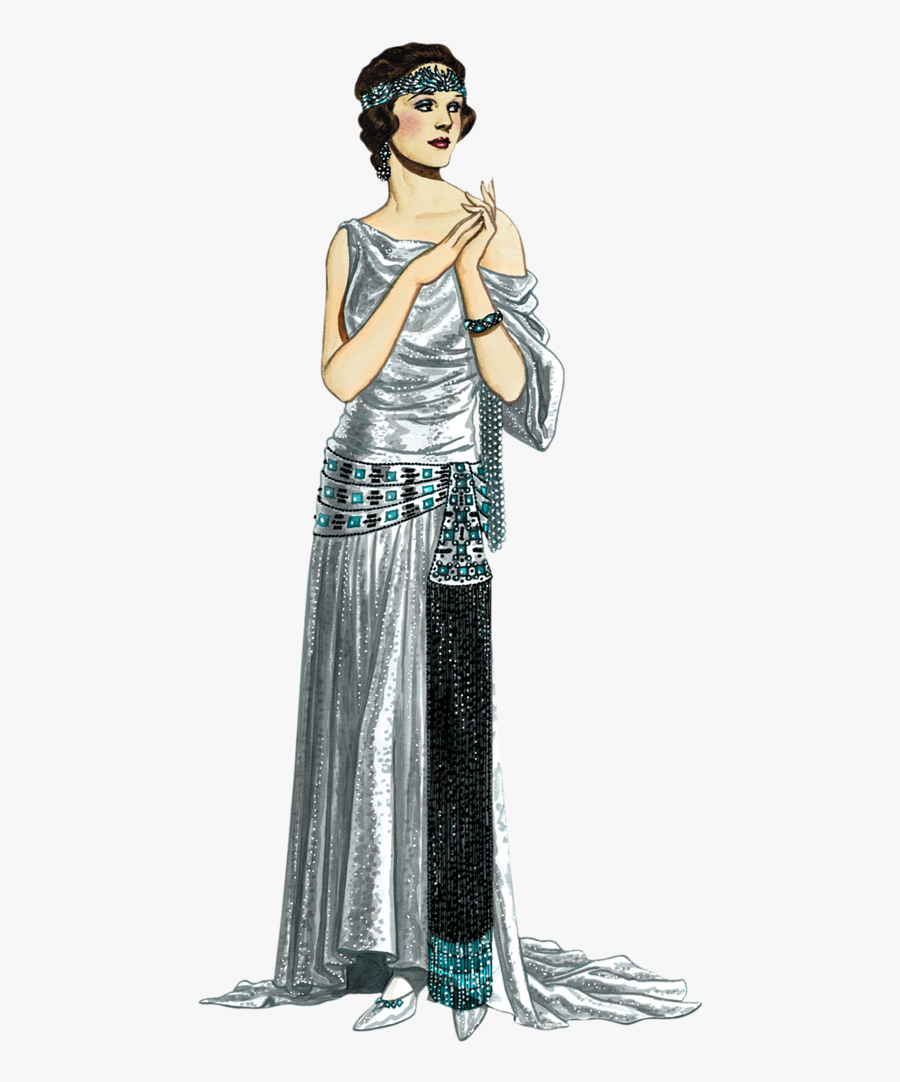 Transparent 1920s Clipart Free - 1920 Silhouette Fashion, Transparent Clipart