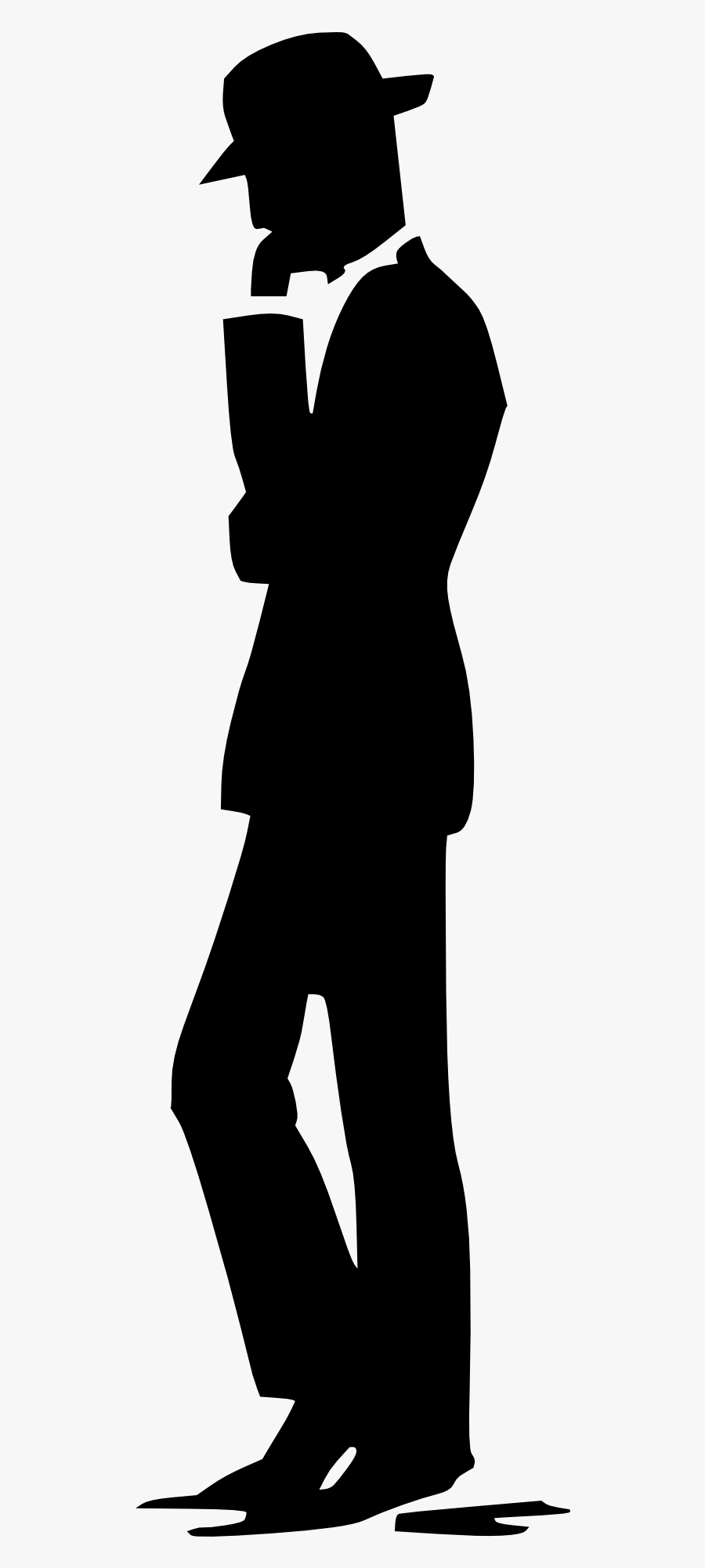 Silhouette Cartoon Clip Art - Man With Hat Silhouette Png, Transparent Clipart