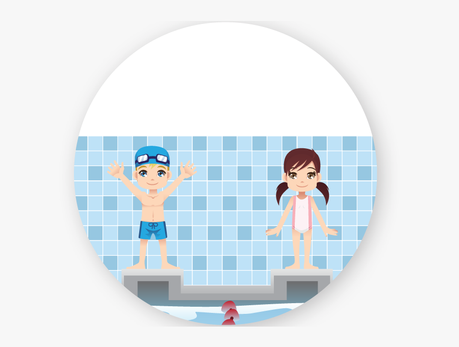 Transparent Pool Png - Children On Diving Block Clipart, Transparent Clipart