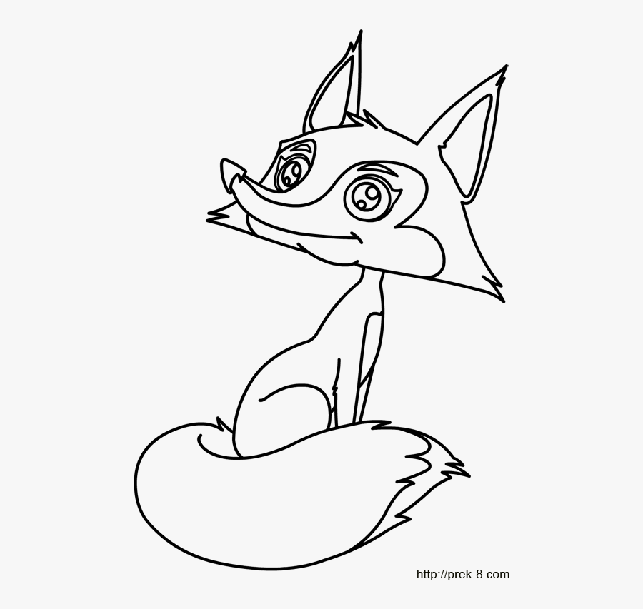 Cute Fox Coloring Pages For Kids - Coloring Book, Transparent Clipart