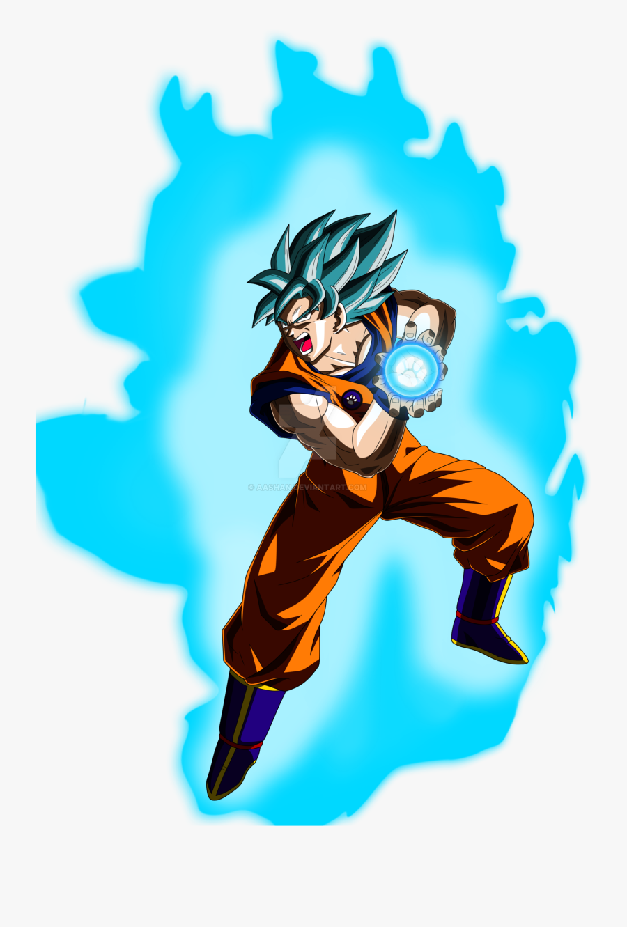 Cartoon,anime,dragon Ball,illustration,clip Art,artwork,fictional - Goku Ssj Blue Kamehameha, Transparent Clipart