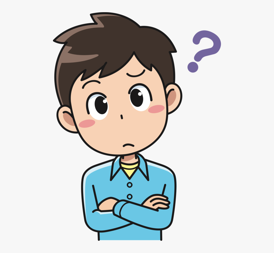 Transparent Perplexed Clipart - Cute Boy Thinking Cartoon, Transparent Clipart