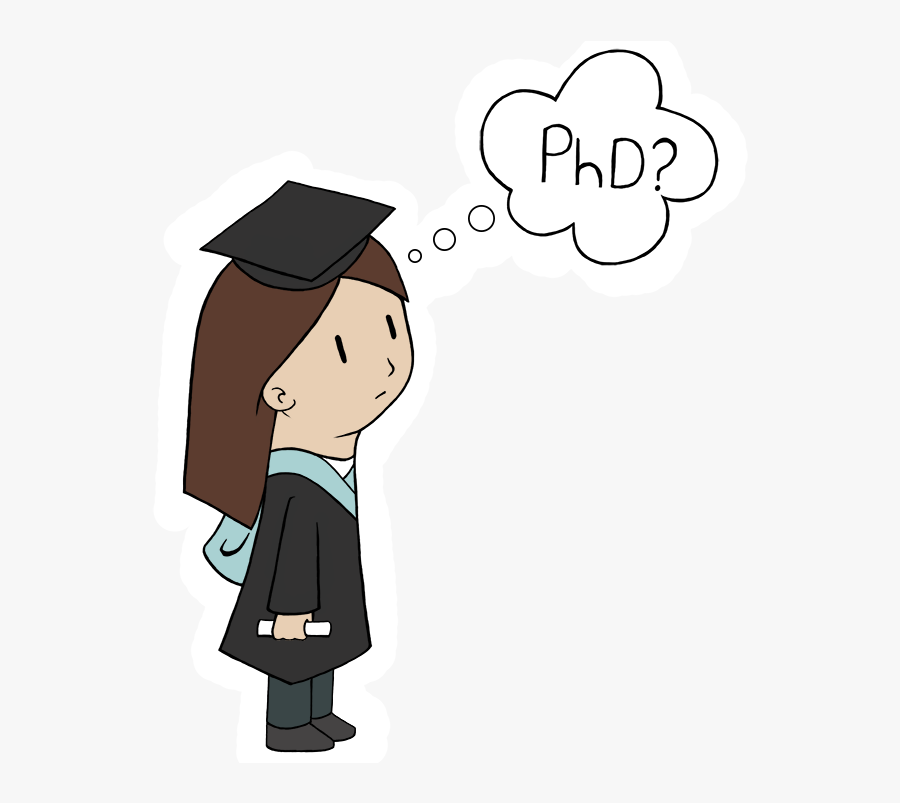 Thinking About Starting A Ph - Phd Graduate Cartoon, Transparent Clipart
