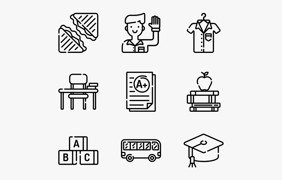 Back To School - Flat Icon Shopping Mall Pack, Transparent Clipart