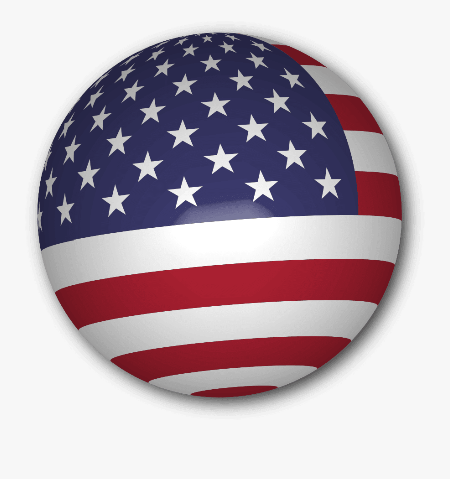 Usa Flag Sphere, Transparent Clipart