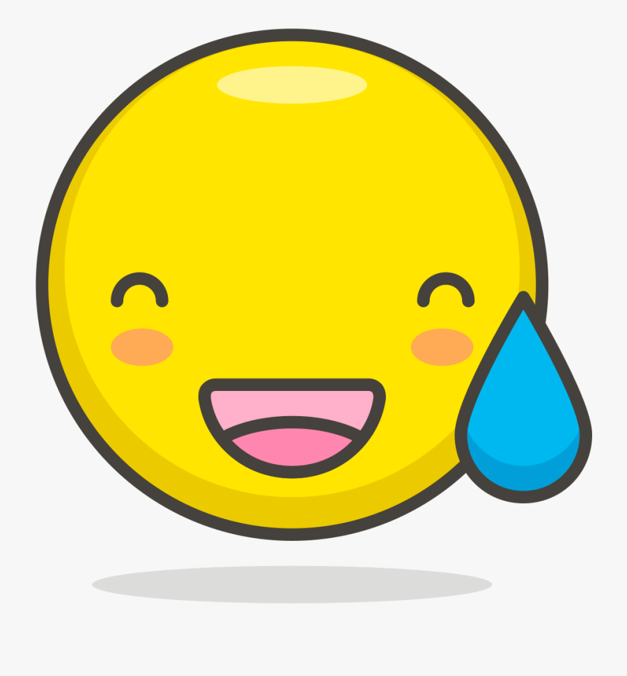 007 Grinning Face With Sweat - ยิ้ม Png, Transparent Clipart