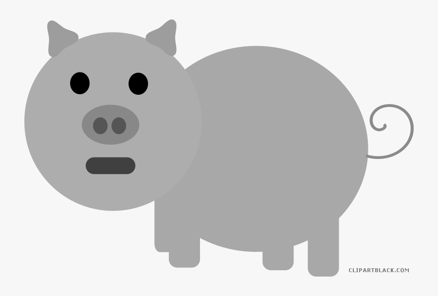 Grayscale Pig Animal Free Black White Clipart Images - Pig Clip Art, Transparent Clipart