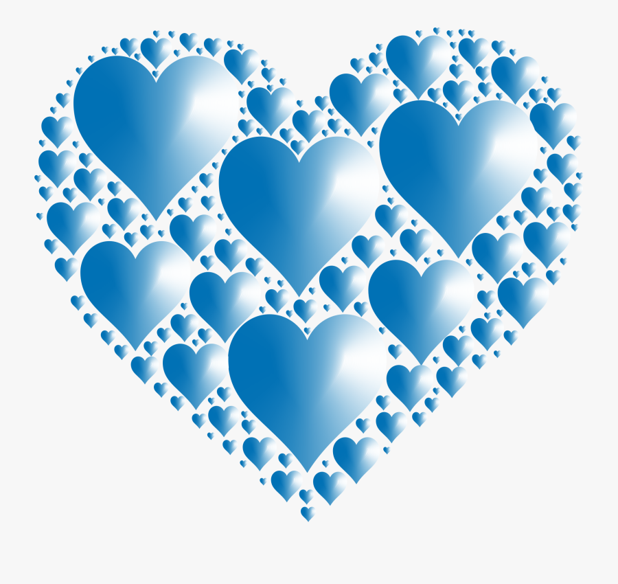 Clipart - Blue Hearts Transparent Background, Transparent Clipart