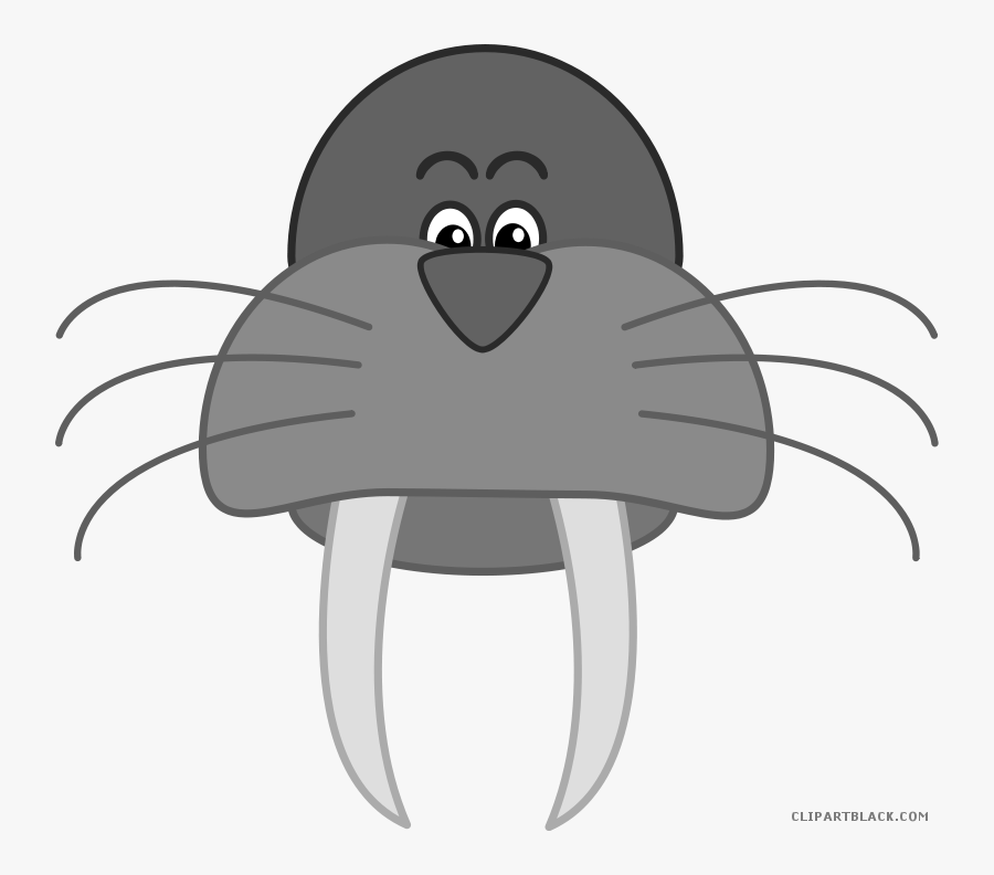 Banner Library Clipartblack Com Animal Free Black White - Walrus Head Cartoon, Transparent Clipart