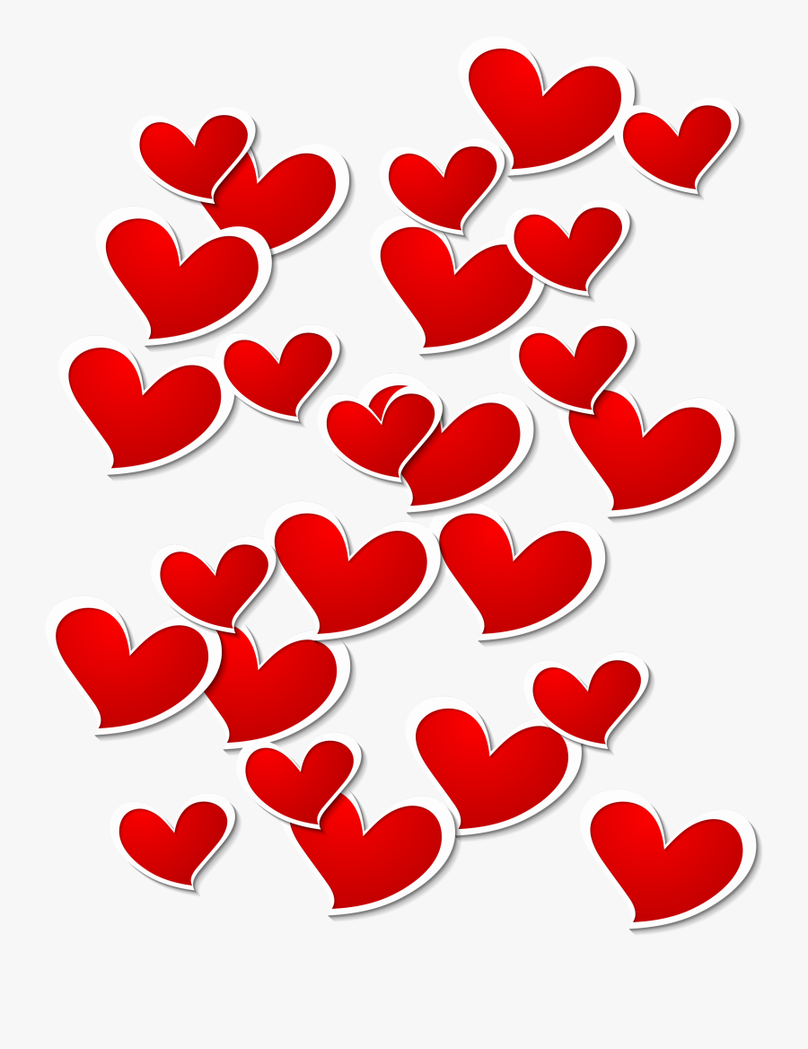 Heart Valentine"s Day Clip Art - Red And White Hearts Png, Transparent Clipart