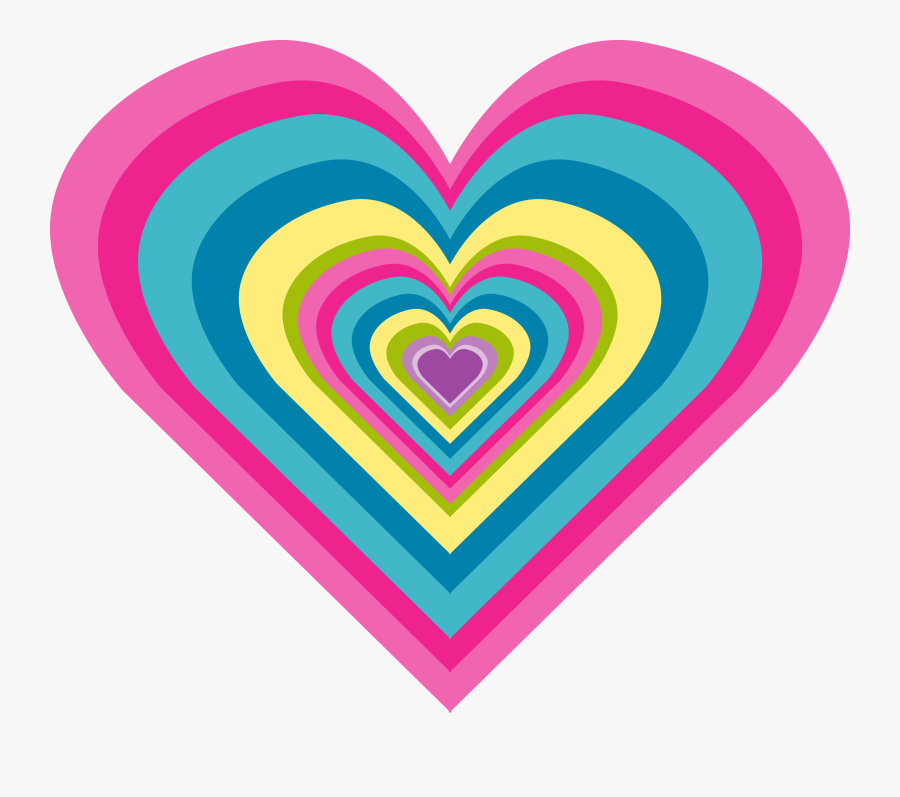 Clip Art Chevron Heart Clipart - Rainbow Heart Png Transparent Background, Transparent Clipart