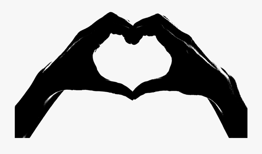 Hands Heart Png - Black Love Heart Png, Transparent Clipart