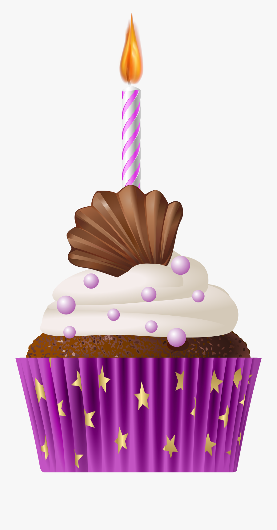 Cupcakes Clipart Happy Birthday - Purple Birthday Clipart Png, Transparent Clipart