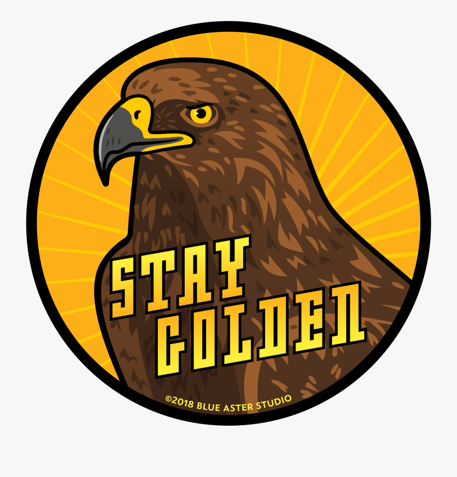 Circular Badge Featuring An Illustrated Golden Eagle, Transparent Clipart