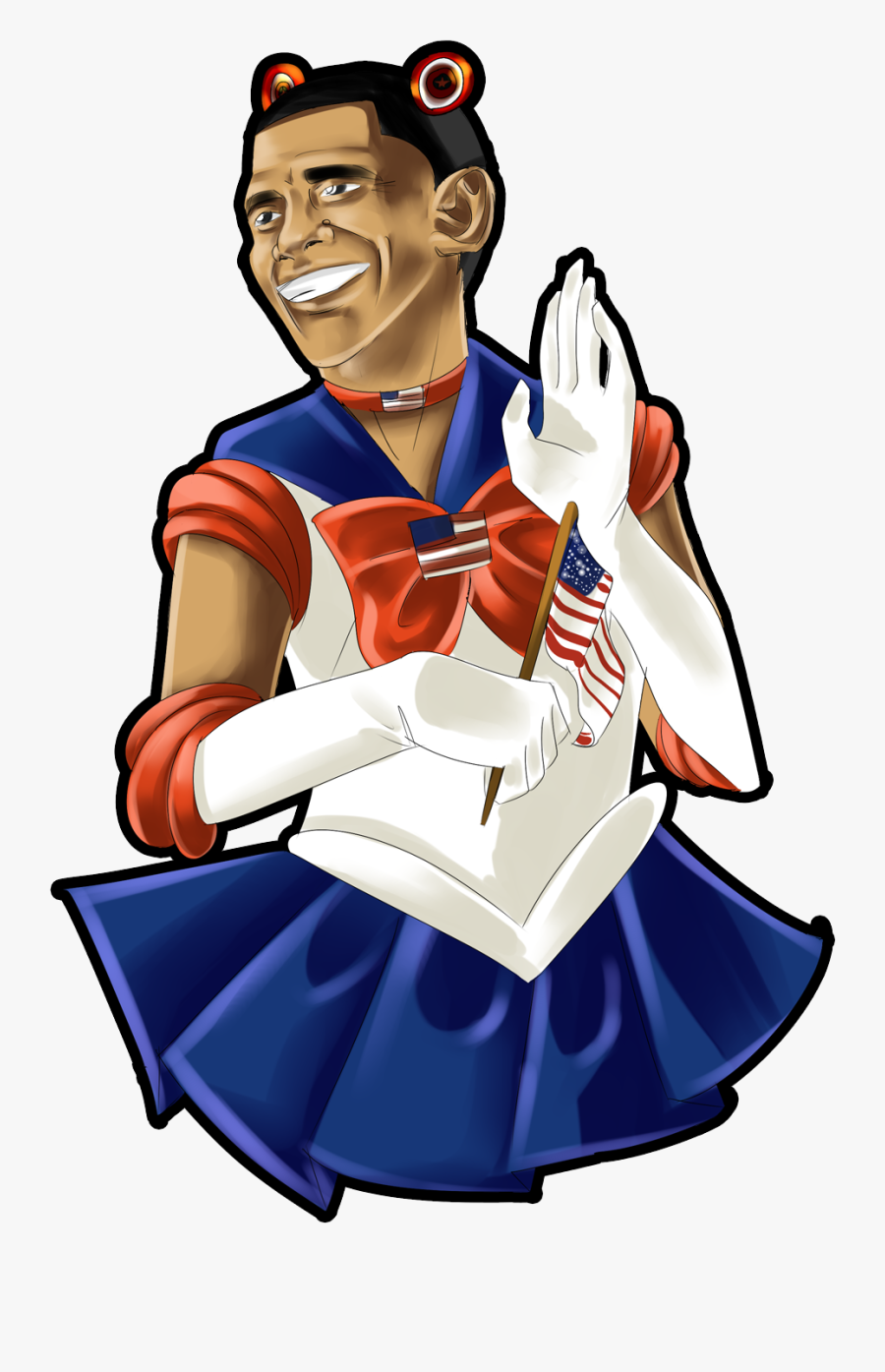 Collection Of Free Obama Drawing Political Download - Sailor Moon Obama, Transparent Clipart