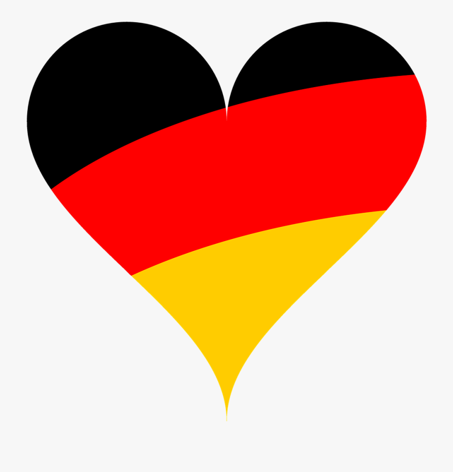 German Clipart Bendera - Transparent German Flag Heart, Transparent Clipart