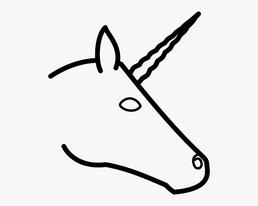 Unicorns Head, Profile, Silhouette, Cartoon, Horse, - Unicorn Head To Draw, Transparent Clipart