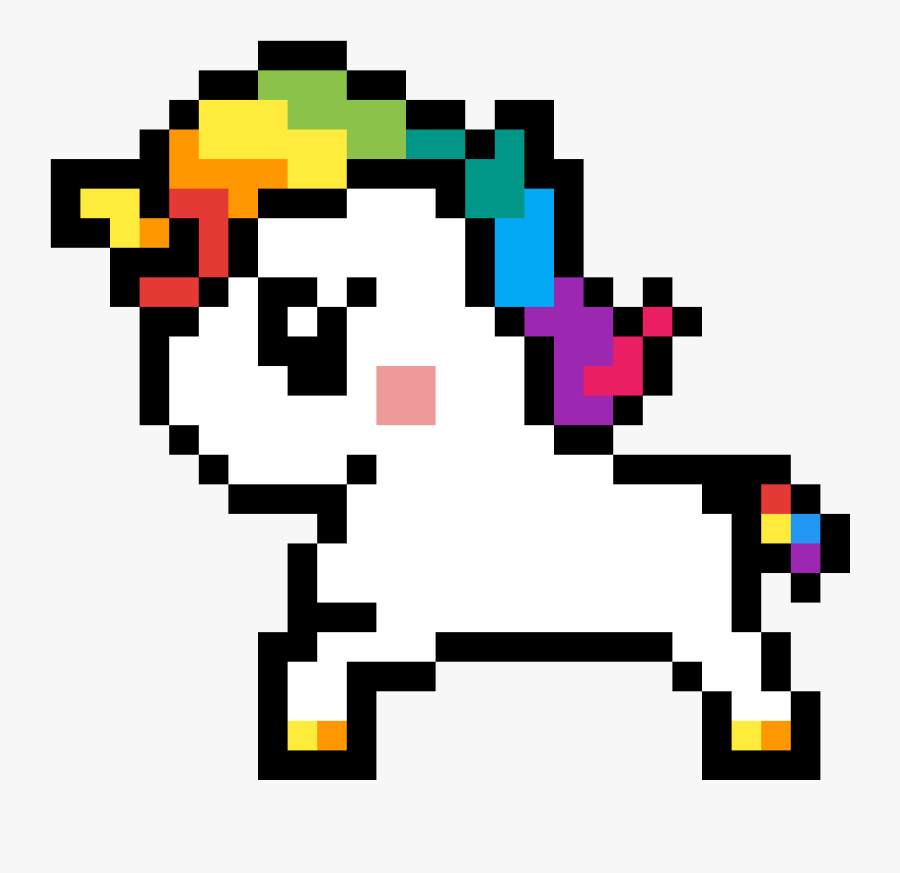 Transparent Baby Unicorn Clipart - Pixel Art Licorne Facile, Transparent Clipart