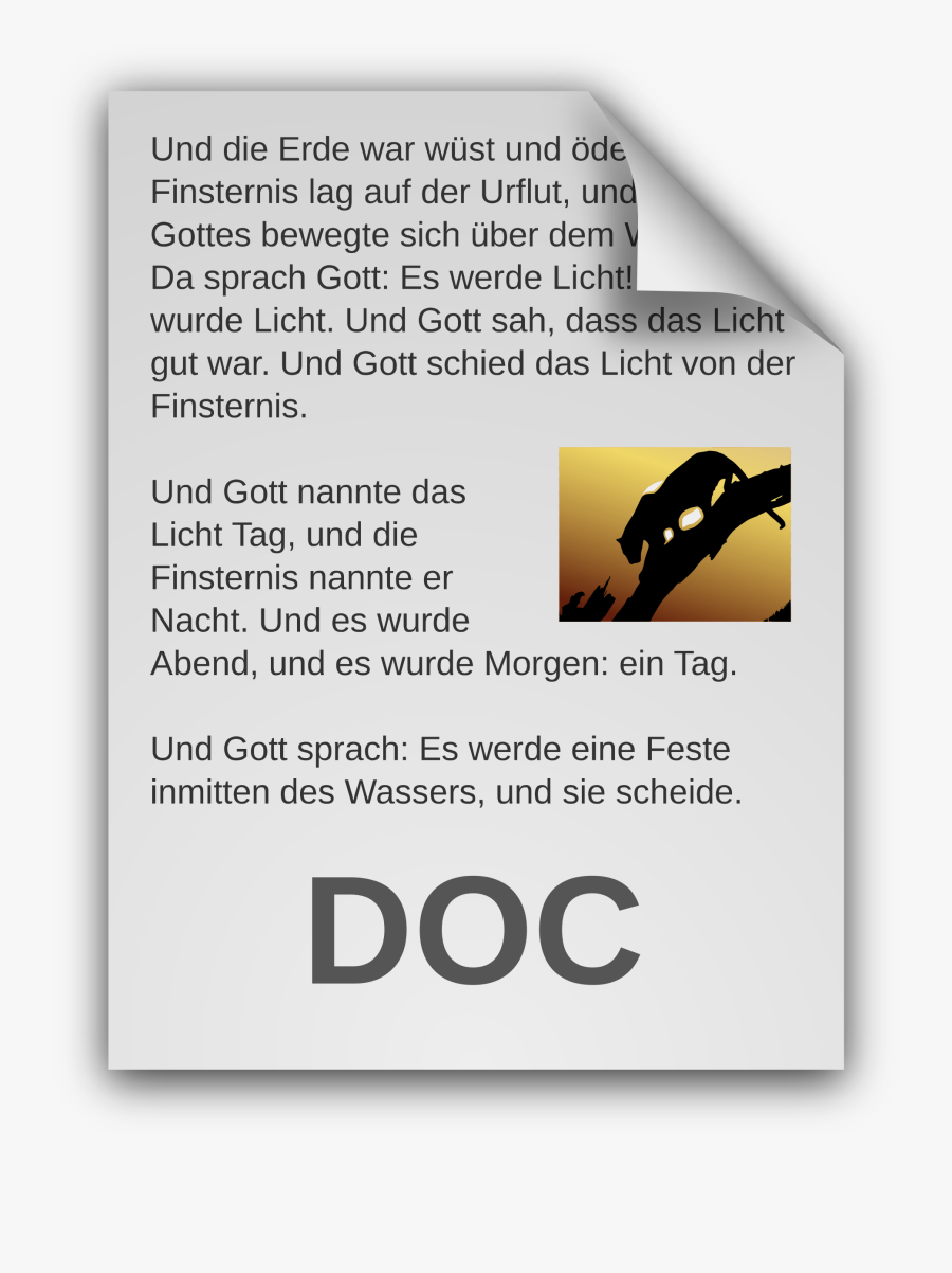 German Text Document Icon Clip Arts - Icone Png Doc, Transparent Clipart