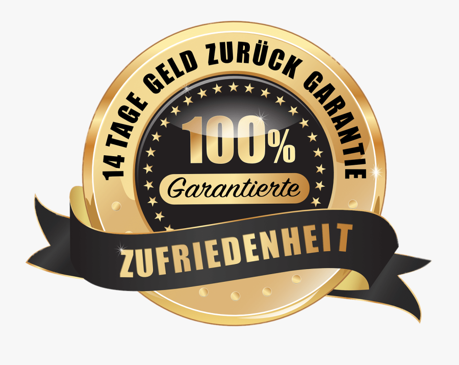 Money Back Guarantee German - Label, Transparent Clipart