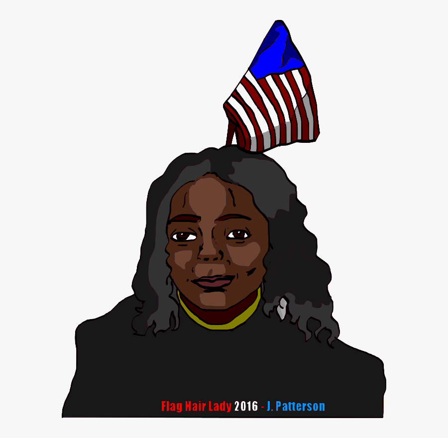 Free Flaghair Lady - Illustration, Transparent Clipart