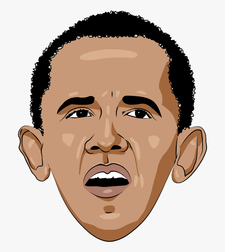 Graphic Transparent Library Cartoon Png Caricatures - Cartoon Obama Png, Transparent Clipart