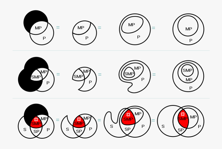 Syllogism Set Diagrams - Euler Diagram Venn Diagram, Transparent Clipart