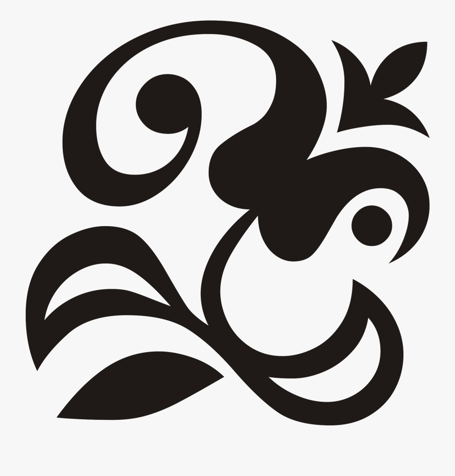 Tulip Ornament Black R - Black And White Tulips Png, Transparent Clipart