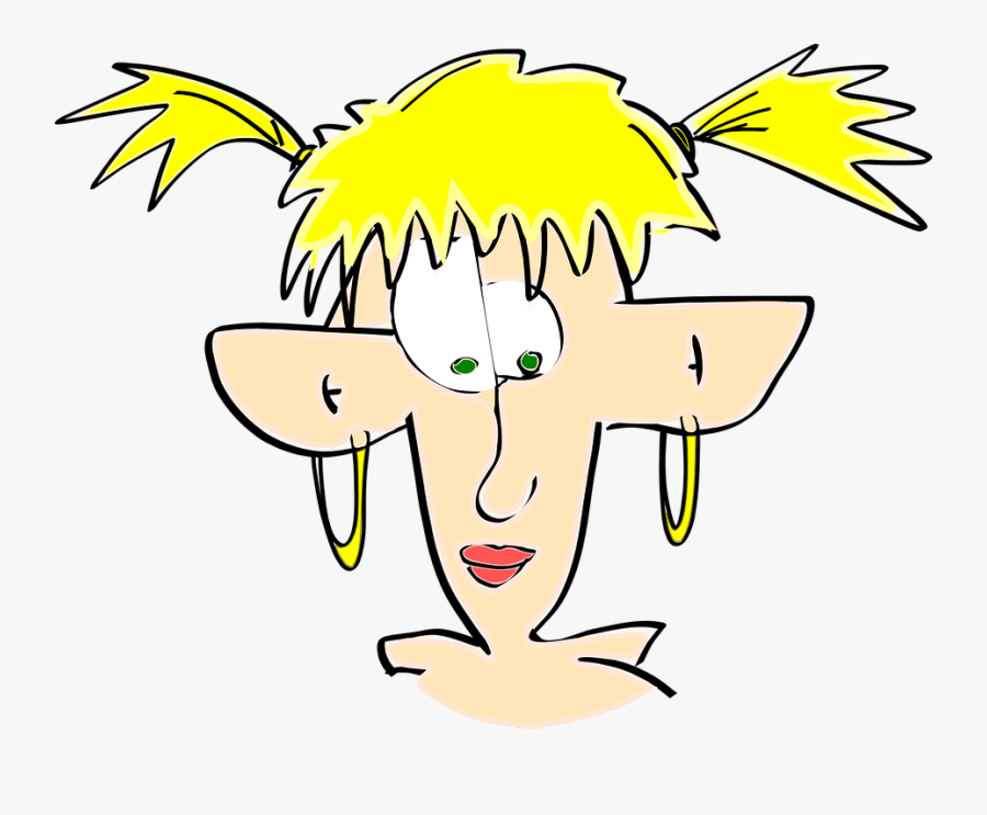 Line Art,plant,flower - Woman With Big Ears Clipart, Transparent Clipart