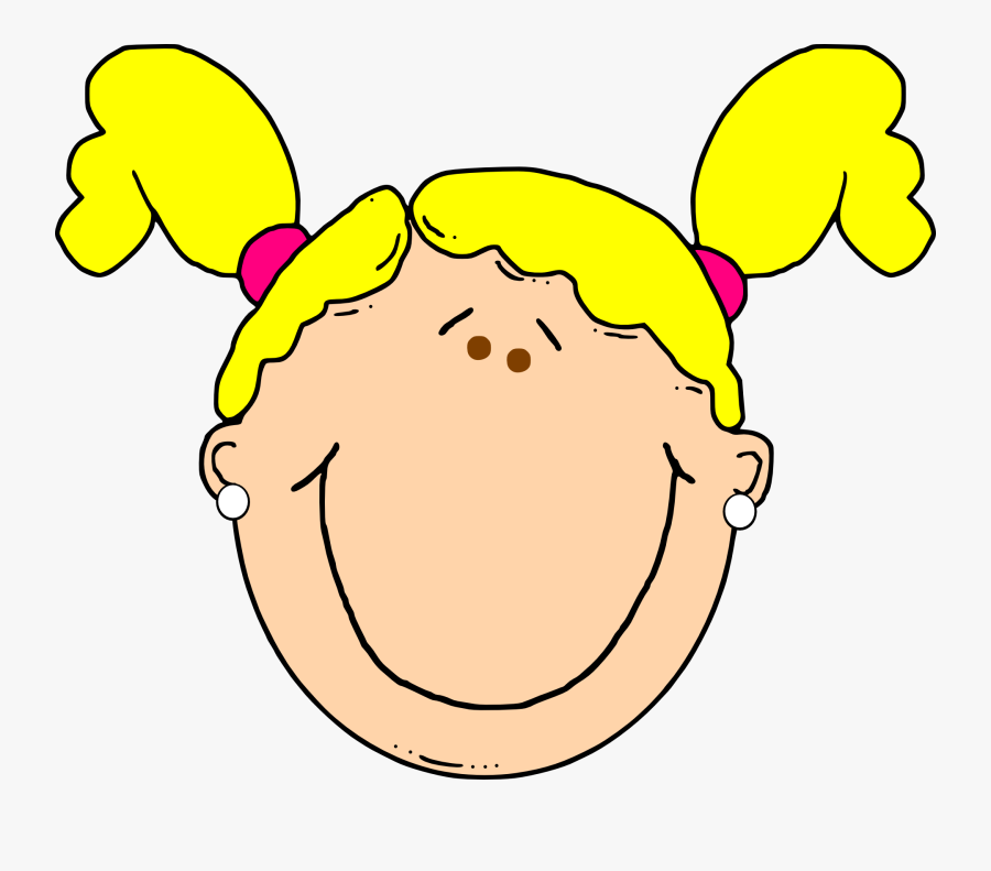 Transparent Sister Face Clipart - Cartoon Face Outline Girl, Transparent Clipart