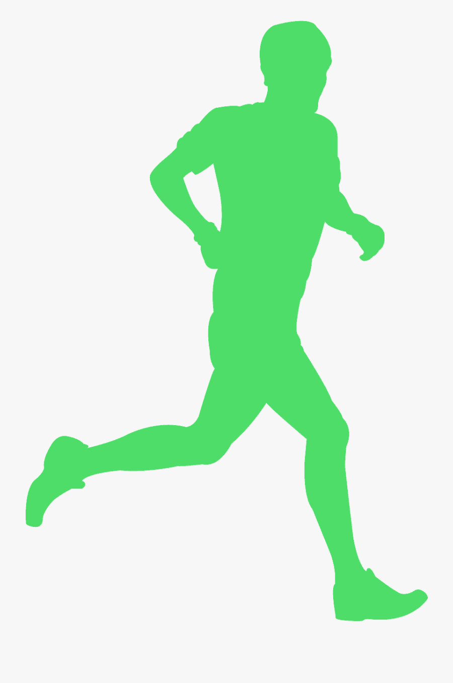 Green Runner Silhouette Vector, Transparent Clipart